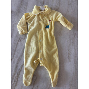Vintage Baby Paddington Bear Yellow Footie 0-6 Months